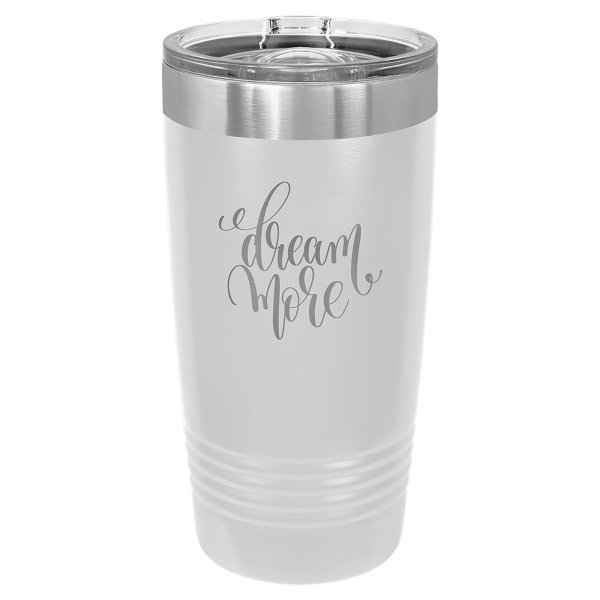 Polar Camel 20 oz. White Ringneck Tumbler with Slider Lid - White