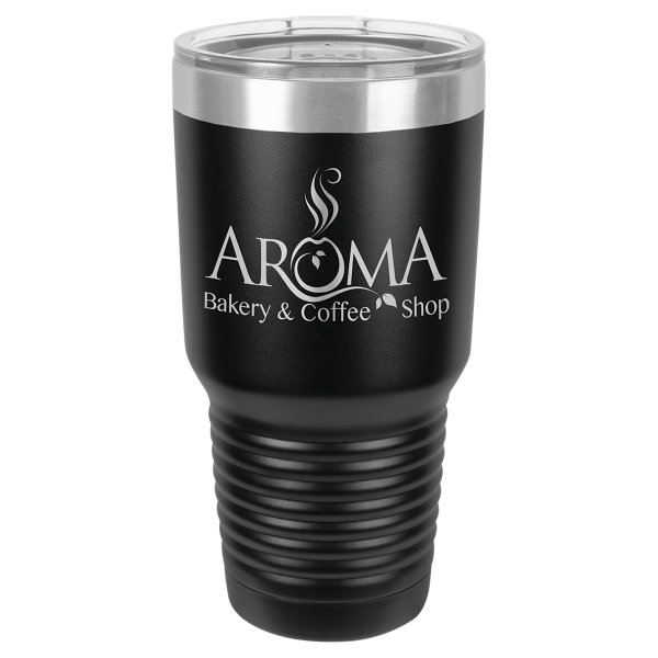 Polar Camel 30 oz. Black Ringneck Tumbler with Standard Lid - Black