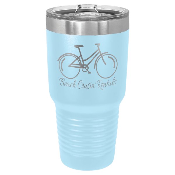 Polar Camel 30 oz. Light Blue Ringneck Tumbler with Slider Lid - Light Blue