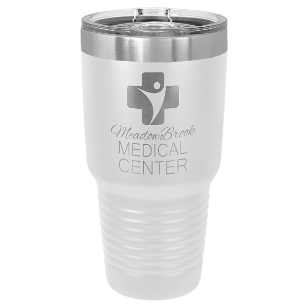 Polar Camel 30 oz. White Ringneck Tumbler with Slider Lid - White