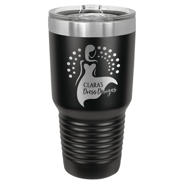 Polar Camel 30 oz. Black Ringneck Tumbler with Slider Lid - Black