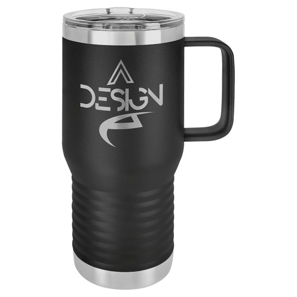 Polar Camel 20 oz. Black Vacuum Insulated Travel Mug with Slider Lid - Black