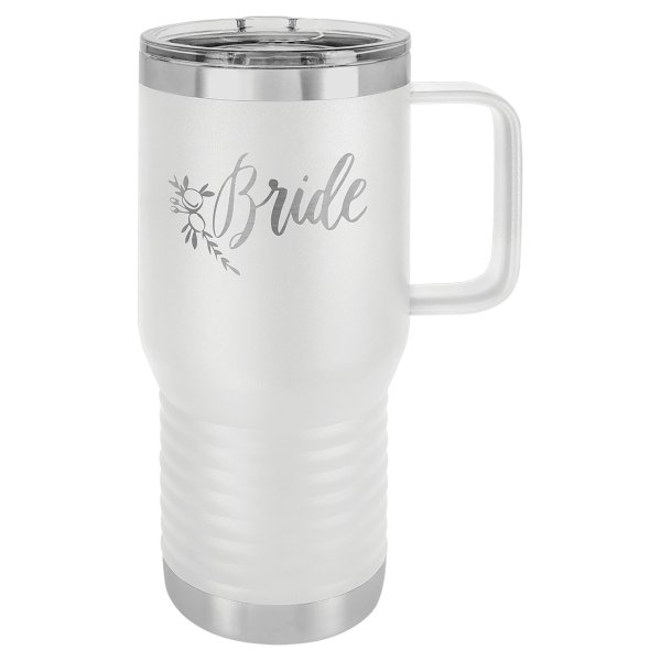 Polar Camel 20 oz. White Vacuum Insulated Travel Mug with Slider Lid - White
