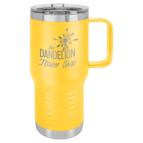 Polar Camel 20 oz. Yellow Vacuum Insulated Travel Mug with Slider Lid - Yellow