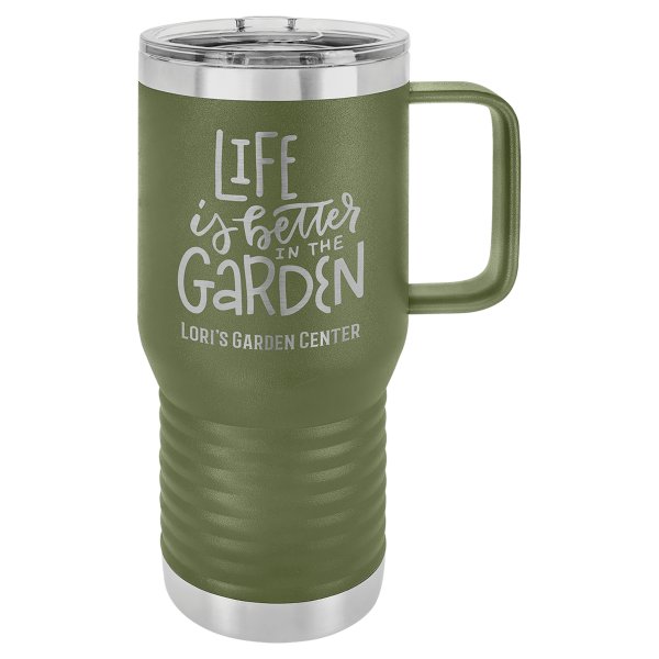 Polar Camel 20 oz. Olive Green Vacuum Insulated Travel Mug with Slider Lid - Olive Green