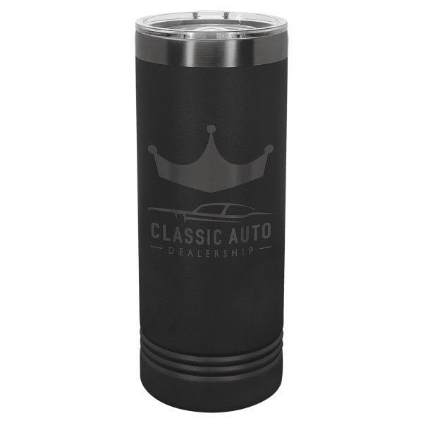 Polar Camel 22 oz. Black/Ghost Black Skinny Tumbler - Black