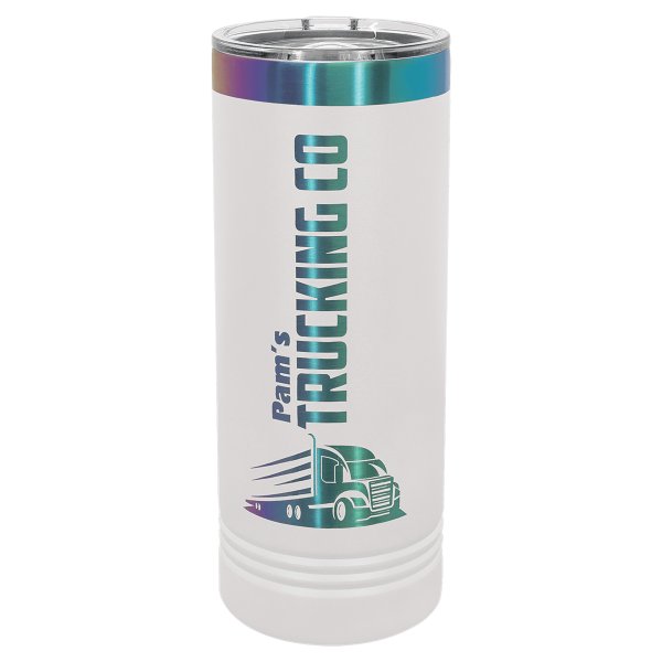Polar Camel 22 oz. White/Prism Skinny Tumbler - White