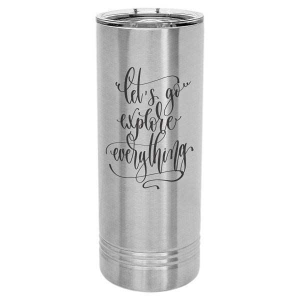 Polar Camel 22 oz. Stainless Steel Skinny Tumbler with Slider Lid - Stainless Steel