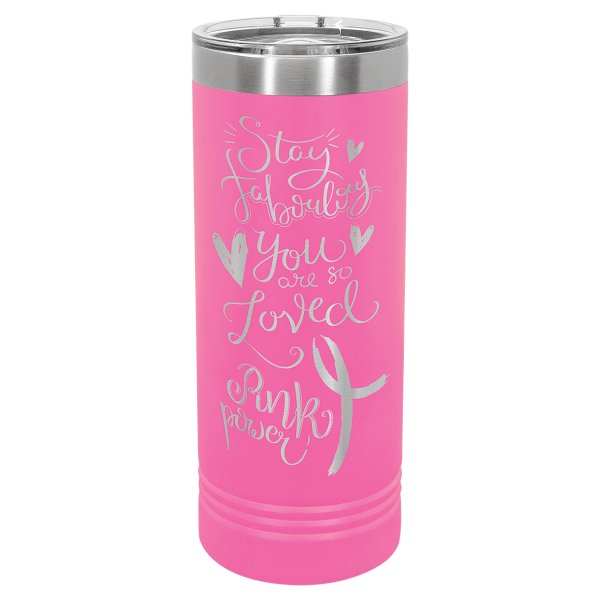 Polar Camel 22 oz. Pink Skinny Tumbler with Slider Lid - Pink