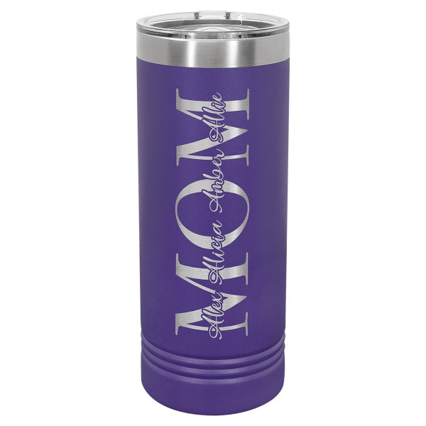 Polar Camel 22 oz. Purple Skinny Tumbler with Slider Lid - Purple