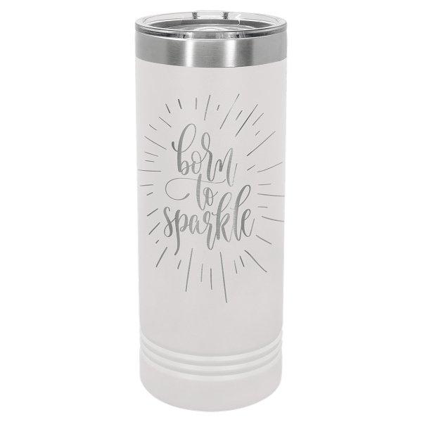 Polar Camel 22 oz. White Skinny Tumbler with Slider Lid - White