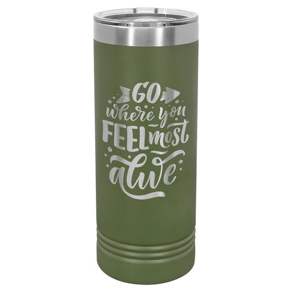Polar Camel 22 oz. Olive Green Skinny Tumbler with Slider Lid - Olive Green