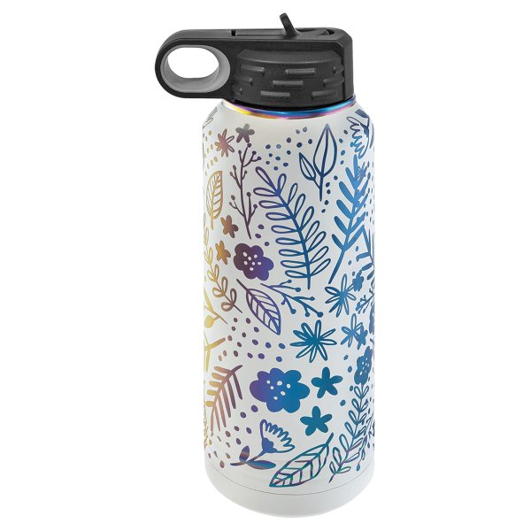 Polar Camel 32 oz. White/Prism Water Bottle - White