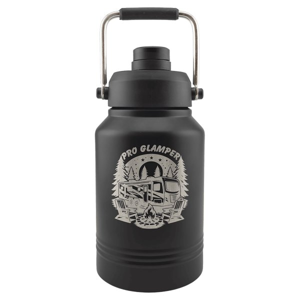 Polar Camel 64 oz. Black Vacuum Insulated Jug with Chug Lid and Easy-Carry Handle - Matte Black