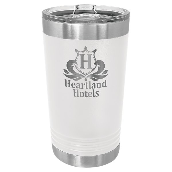 Polar Camel White 16 oz. Pint with Slider Lid - White