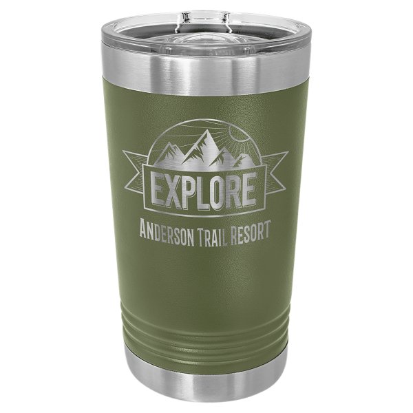 Polar Camel Olive Green 16 oz. Pint with Slider Lid - Olive Green