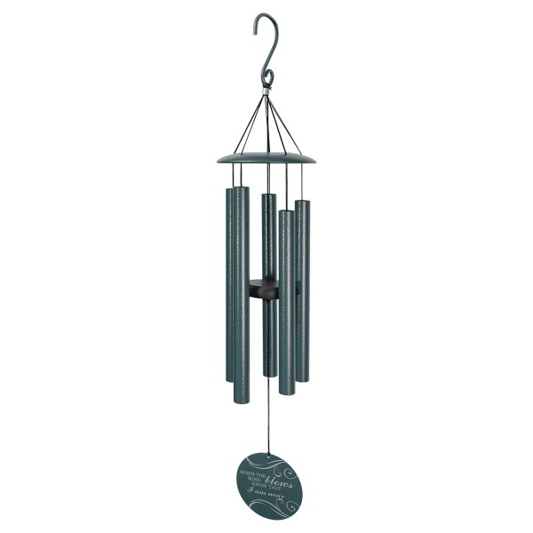 30" Dark Peacock Green Powder Coated Aluminum Wind Chime - Dark Peacock Green