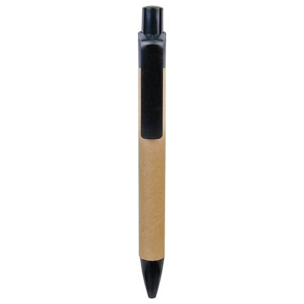 Recycled Paper Pen with Black Trim - Paper/Black