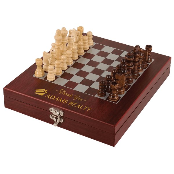 Rosewood Finish Chess Set - Rosewood