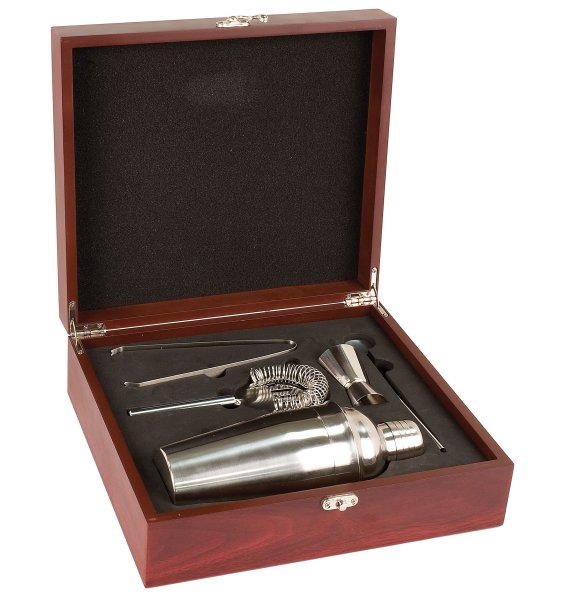 Rosewood Finish Martini Set - Rosewood