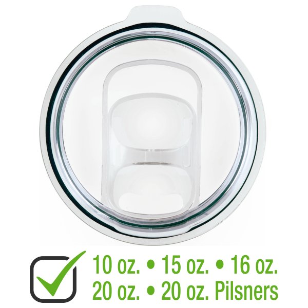 Slider Lid for 10, 15, 16, 20, Polar Camel Tumblers or 20 oz.              Pilsners - Clear