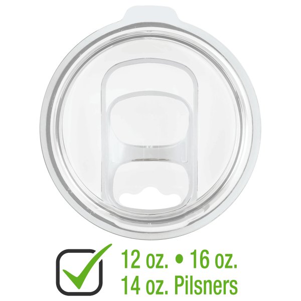 Slider Lid for 12 & 16 oz. Polar Camel Stemless Tumblers, 14 oz. Pilsner, or 22 oz. Skinny Tumblers - Clear