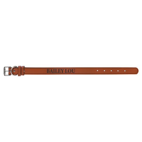 Small 15" x 3/4" Rawhide Engraved Faux Leather Dog Collar - Rawhide