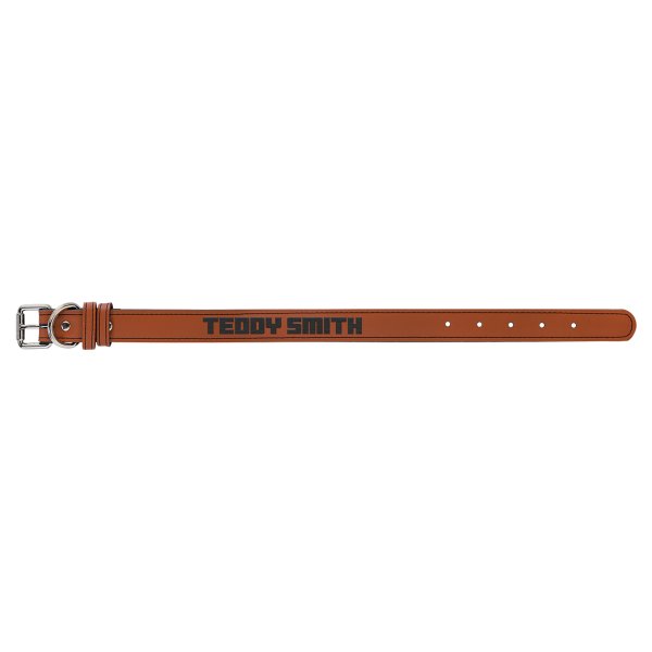 Medium 19" x 1" Rawhide Engraved Faux Leather Dog Collar - Rawhide