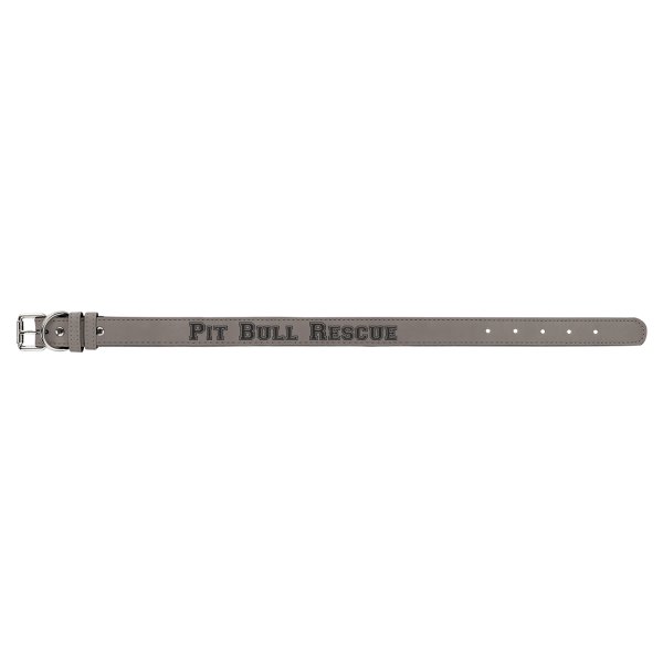 Large 23" x 1" Gray Engraved Faux Leather Dog Collar - Gray