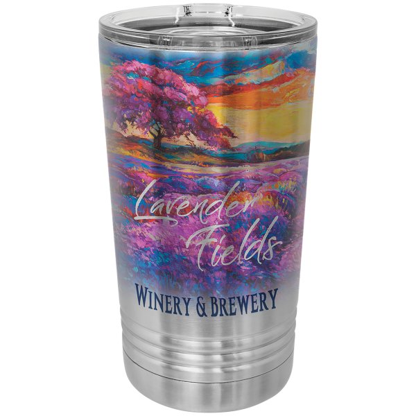 Stainless Steel Custom Printed 16 oz. Polar Camel Pint with Slider Lid - Silver