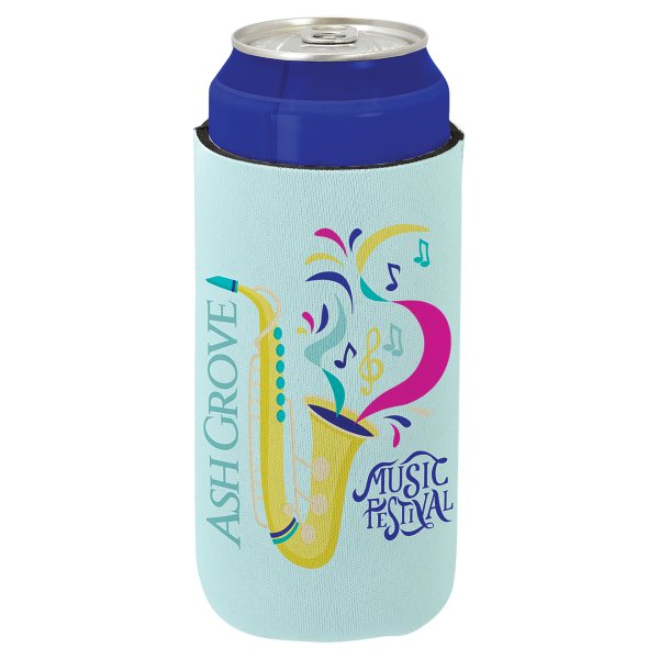 White Custom Printed 16 oz. Can Beverage Holder - White