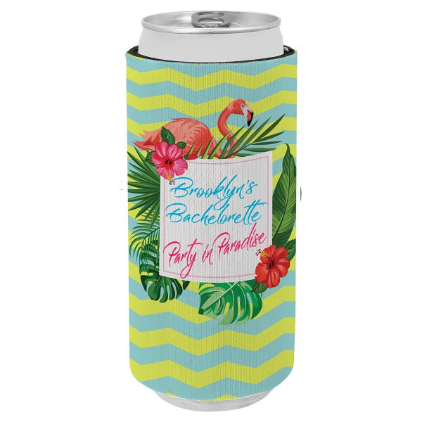 White Slim Custom Printed Beverage Holder - White