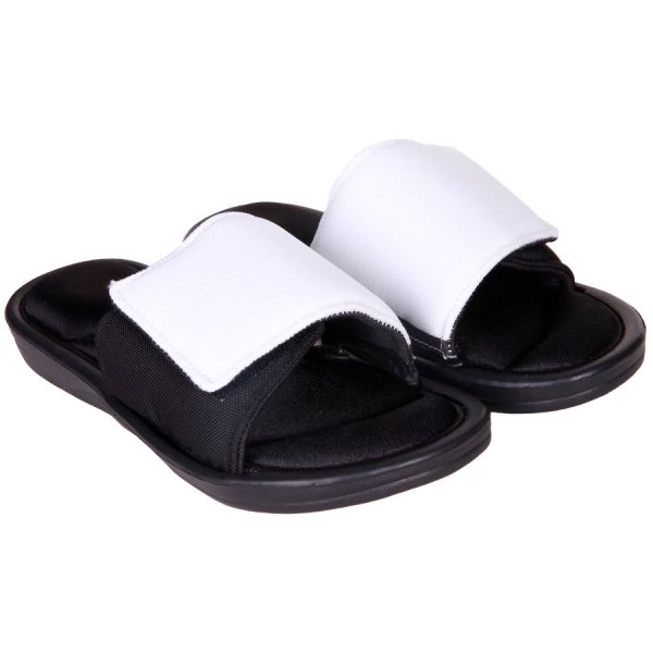X-Small Custom Printed Slide-On Sandal - Black/White