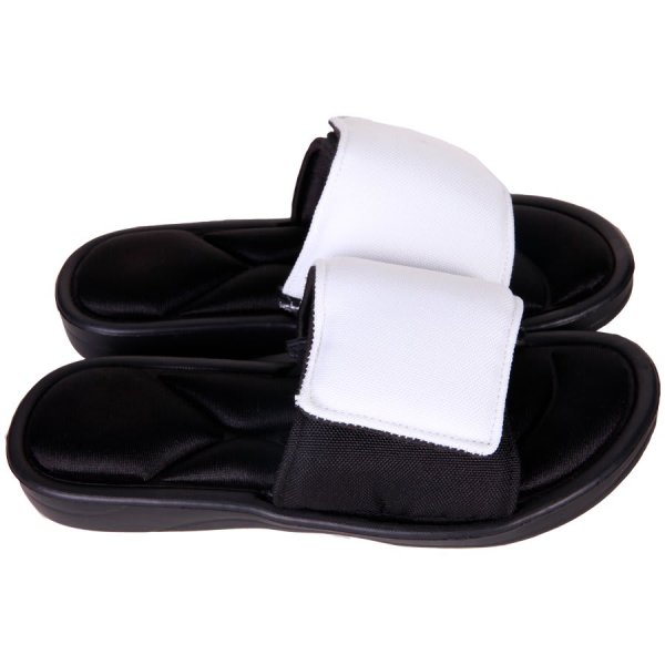 XX-Large Custom Printed Slide-On Sandal - Black/White