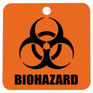 1 1/2" x 1 1/2" White Custom Printed Square Industrial Tag