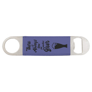 1 1/2" x 7" Purple Engraved Faux Leather Bottle Opener