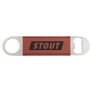 1 1/2" x 7" Rose Engraved Faux Leather Bottle Opener