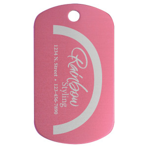 1" x 2" Pink Anodized Aluminum  G.I. Tag