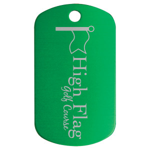 1" x 2" Green Aodized Aluminum  G.I. Tag