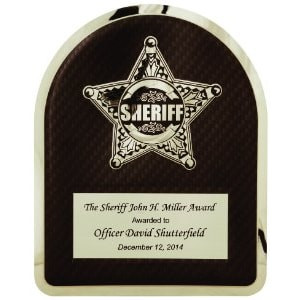 10 1/2" x 13" Sheriff Hero Plaque with Chrome Star