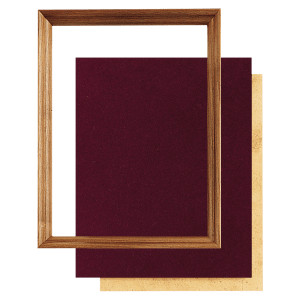 10" x 13" American Walnut Shadow Box Frame with Maroon Velour Backing