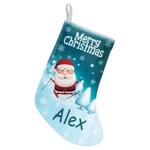 10" x 14" White Custom Printed Holiday Stocking