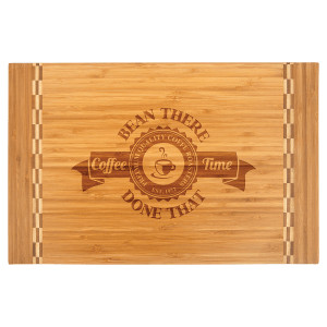 18 1/4" x 12" Bamboo Cutting Board with Butcher Block Inlay