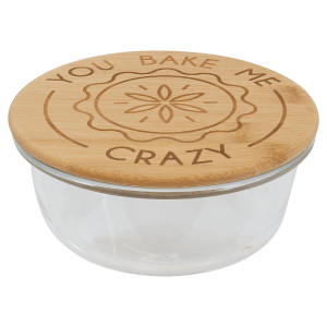 21 oz. Round Glass Container with Bamboo Lid