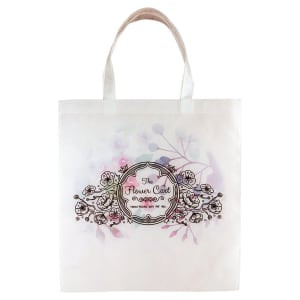 15" x 15 3/4" White Custom Printed Canvas Bag