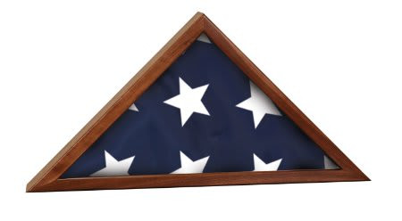 16 1/4" x 8 1/4" Genuine Walnut Flag Display Case - Walnut
