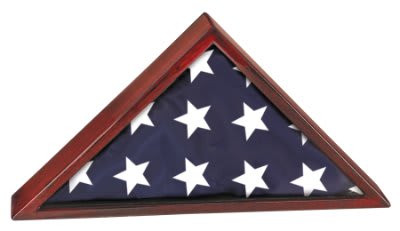 25" x 12 1/2" Rosewood Piano Finish Flag Display Case - Rosewood