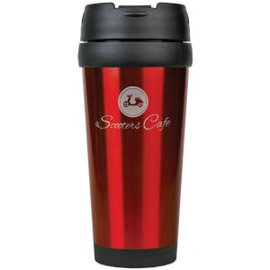 16 oz. Red Custom Engraved Stainless Steel Travel Mug without Handle