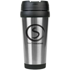 16 oz. Silver Custom Engraved Stainless Steel Travel Mug without Handle
