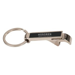 2 1/2" Black Custom Engraved Bottle Opener Keychain